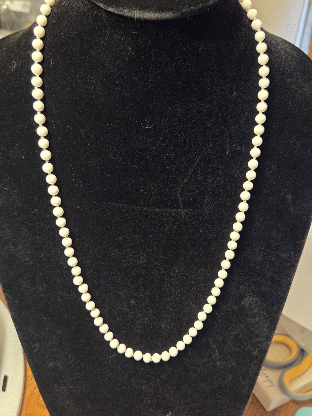 Vintage Monet Classic White Beaded Necklace